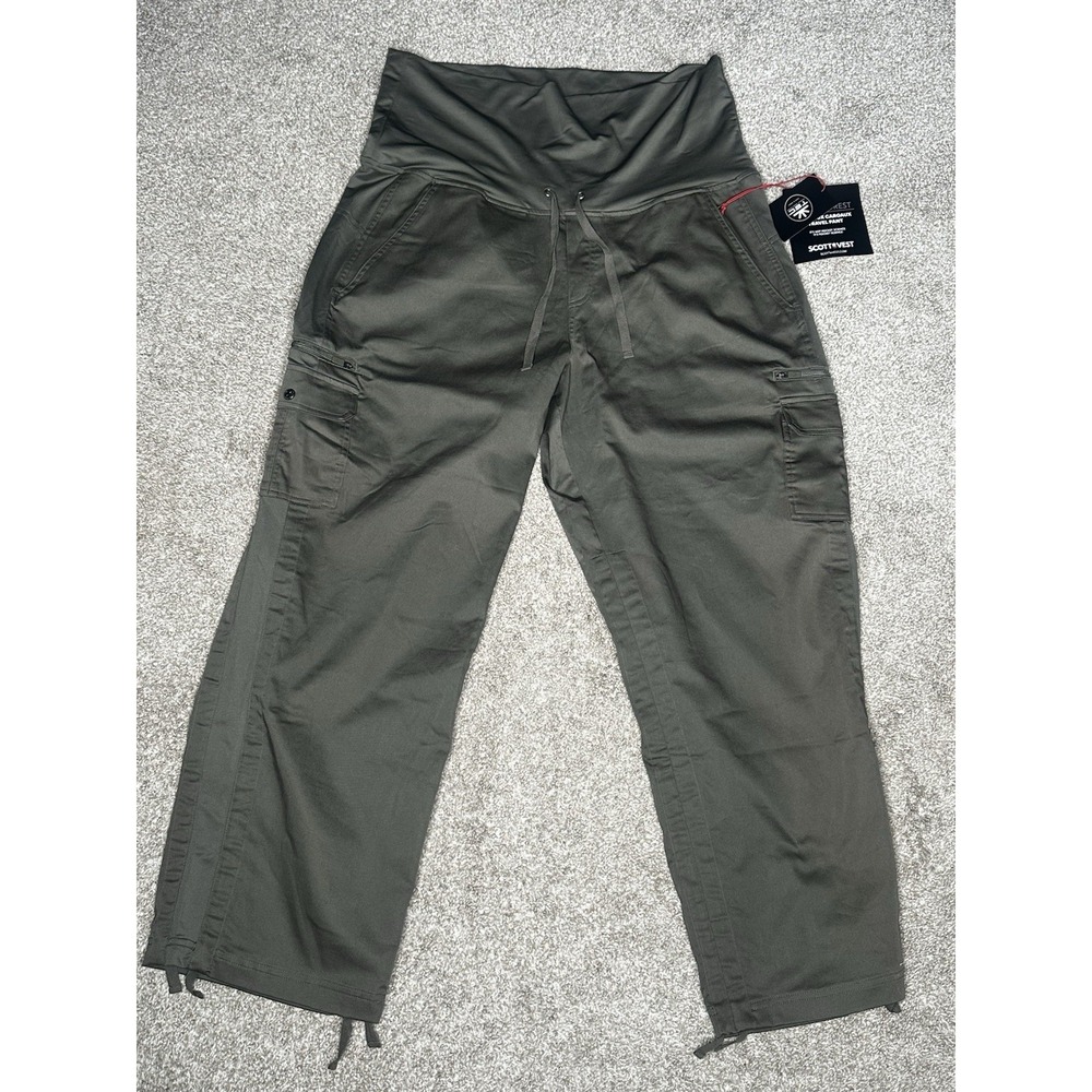 NWT Scottevest Margaux Cargaux 11 Pocket Travel Pants Women XXL Olive Green